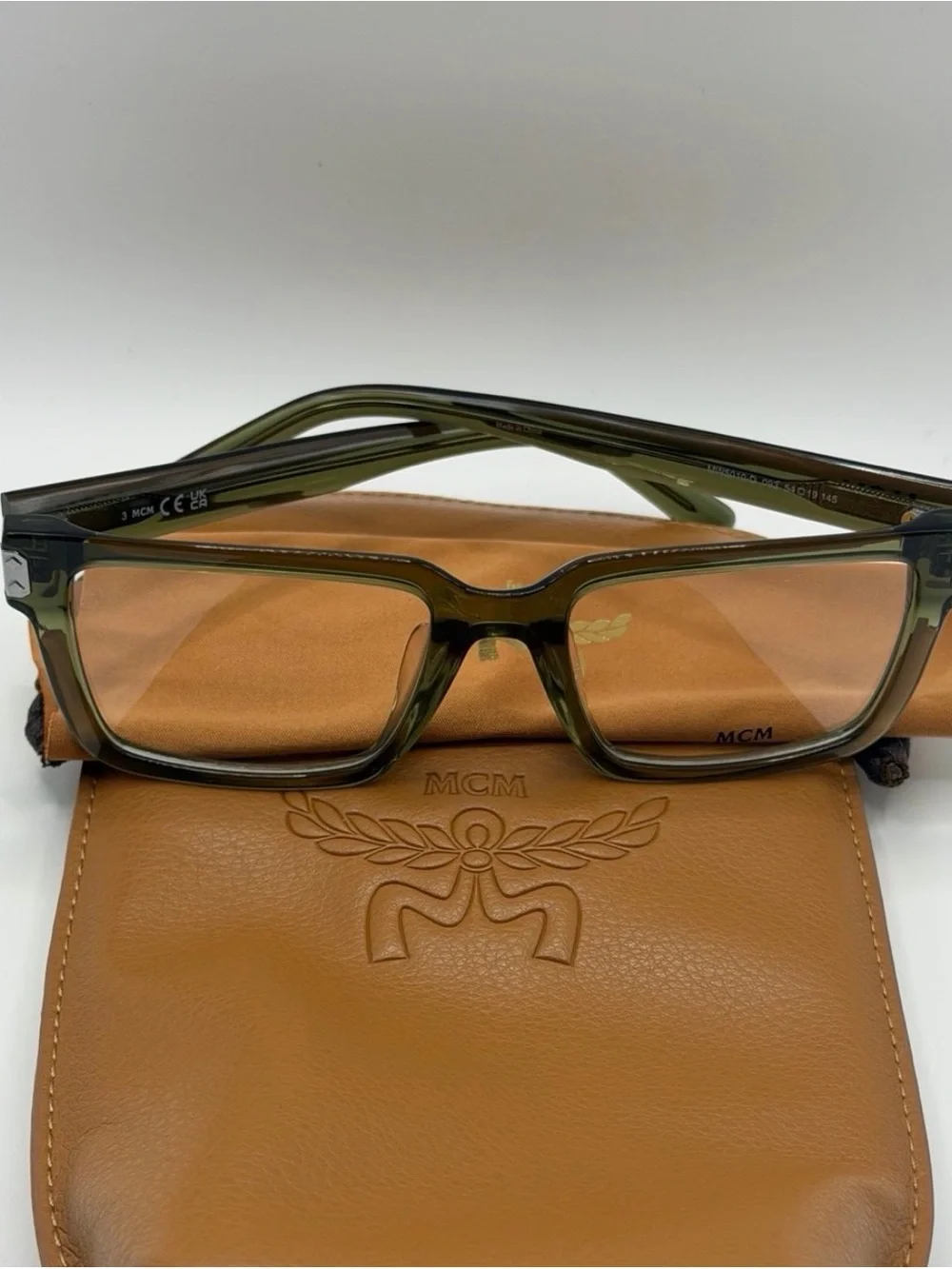MCM MW5010D Olive Green Eyeglass Frames 54-19-145 New w/ Crossbody Case & Cloth